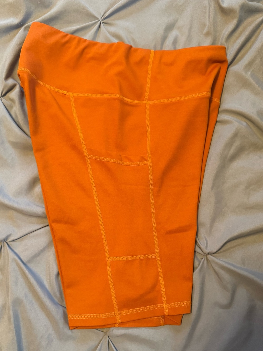 Women’s Large Orange Bike Shorts with Pockets
